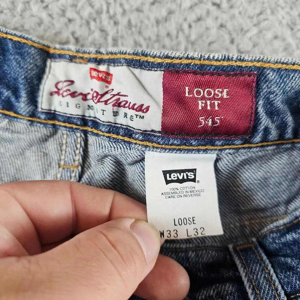 Vintage Levis 545 Jeans Mens 32x31* Blue Denim Loose Tapered Copper Tag 90s USA